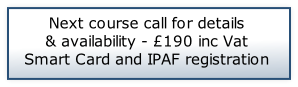 Next course call for details
& availability - £190 inc Vat
Smart Card and IPAF registration
